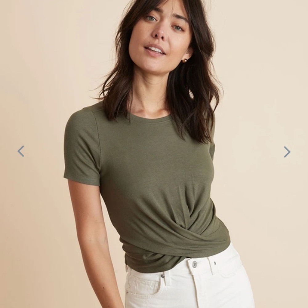 ML Lexi twist front top in dusty olive